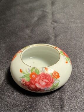Vintage Japan Porcelain Floral Desk Trinket Bowl Envelope & Stamp Moistener